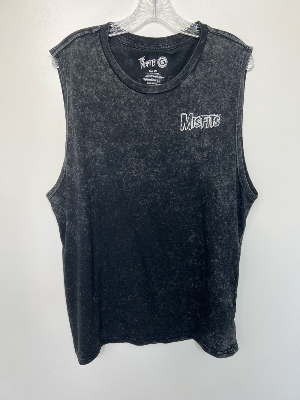 The Misfits men’s Black Mineral Wash Muscle Tank